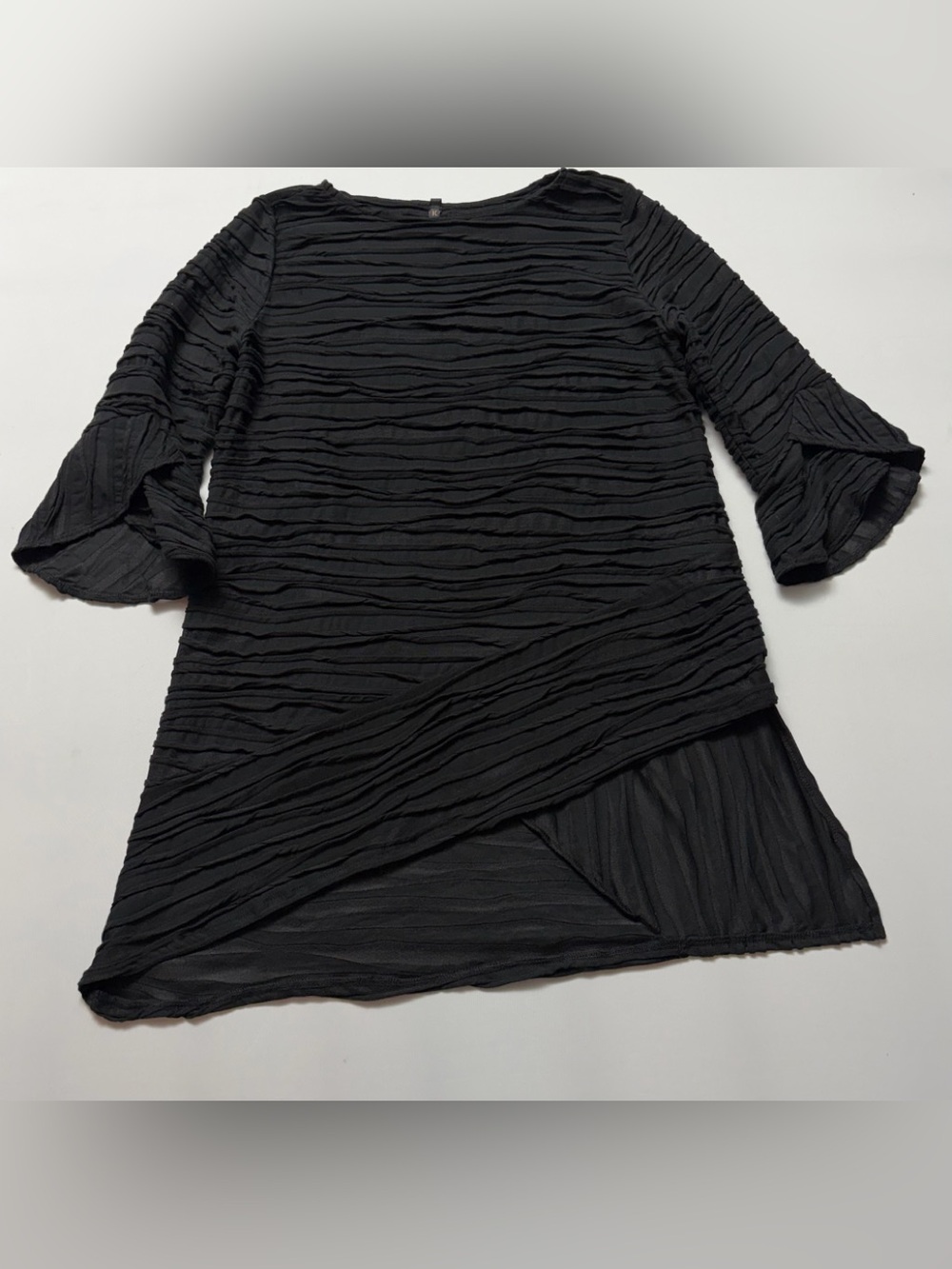IC by Connie K Black Tunic Top Lagenlook M